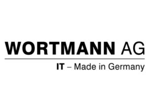 EDV-Leeb Partner. Firmen Logo Wortmann AG. Schwarzeschrift mit den Worten : Wortmann AG unterstrichen. Darunter nach rechtsversetzt : IT Made in Germany